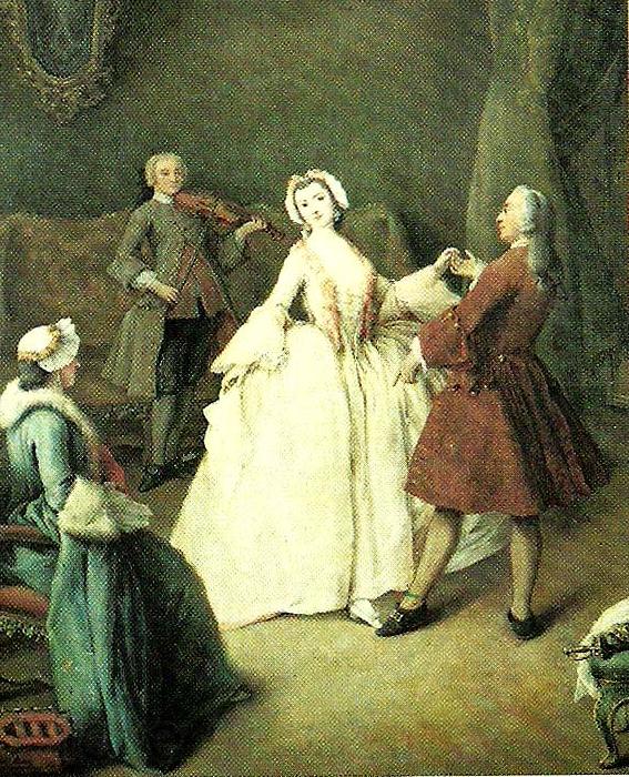 Alessandro Longhi the dancing lesson, c Norge oil painting art